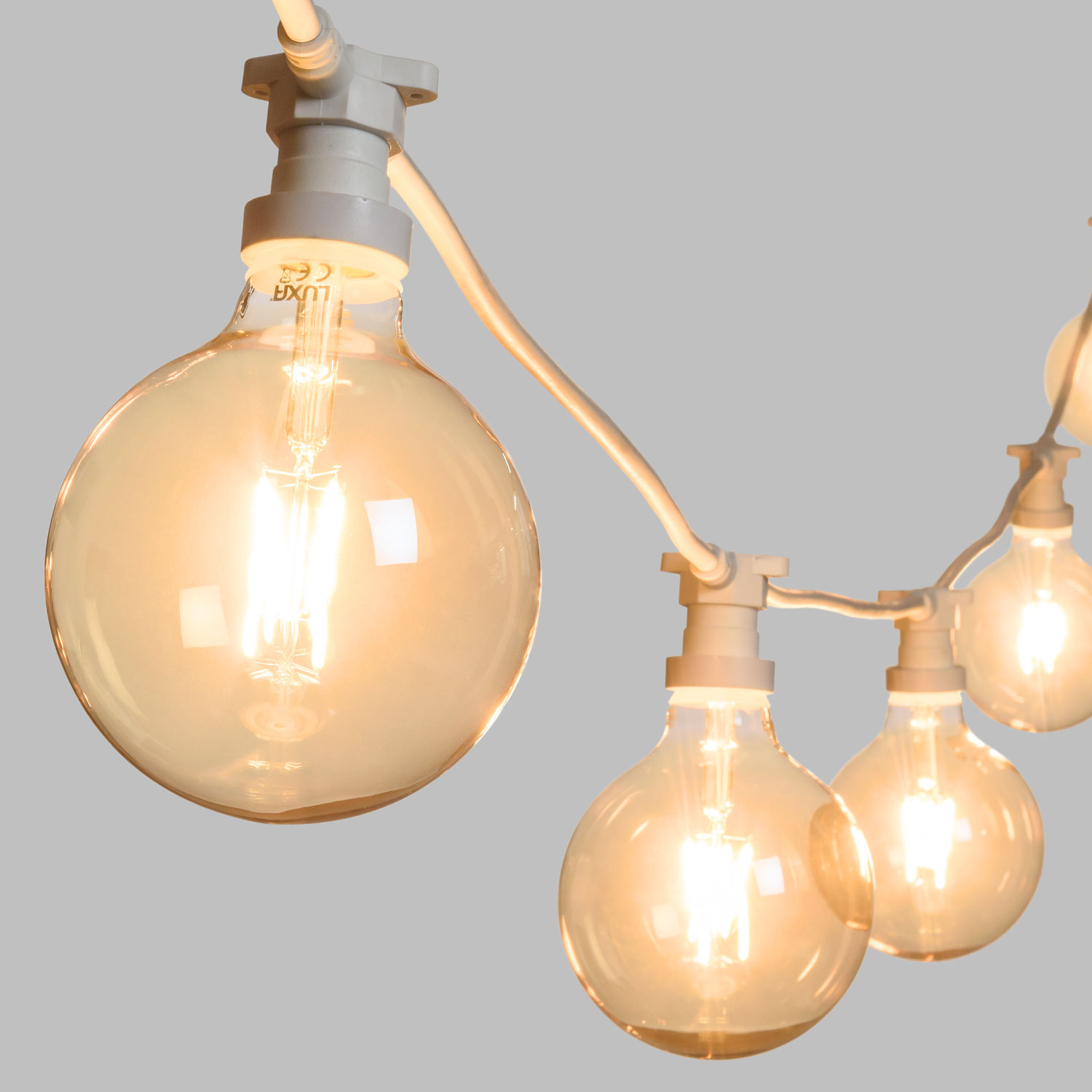 5 m Festoon Lights, 5 Dimmable Globe Bulbs 8 Watts Ø 125 mm 2 5 m Festoon Lights, 5 Dimmable Globe Bulbs 8 Watts Ø 125 mm 2