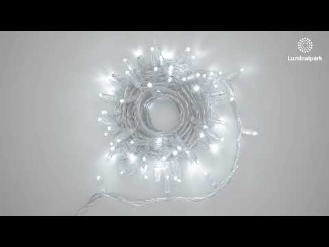 Guirnalda 10 m, 96 maxiled blanco frío, cable transparente, prolongable 2 Guirnalda 10 m, 96 maxiled blanco frío, cable transparente, prolongable 2