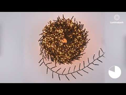 Clusterlichetr-Plus 20 m, 1000 Mini-LEDs extra warmweiß, grünes Kabel 2