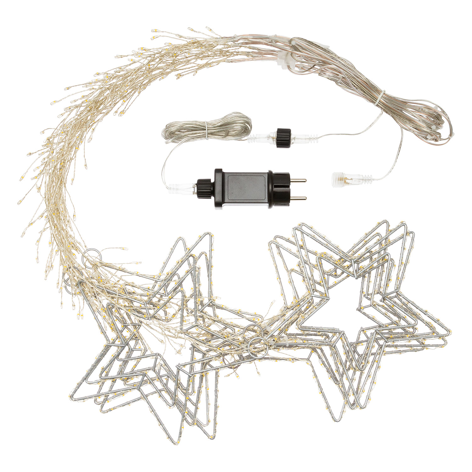 Eisregen Lichterkette mit Sternen, 950 MicroLEDs warmweiß 4 Eisregen Lichterkette mit Sternen, 950 MicroLEDs warmweiß 4