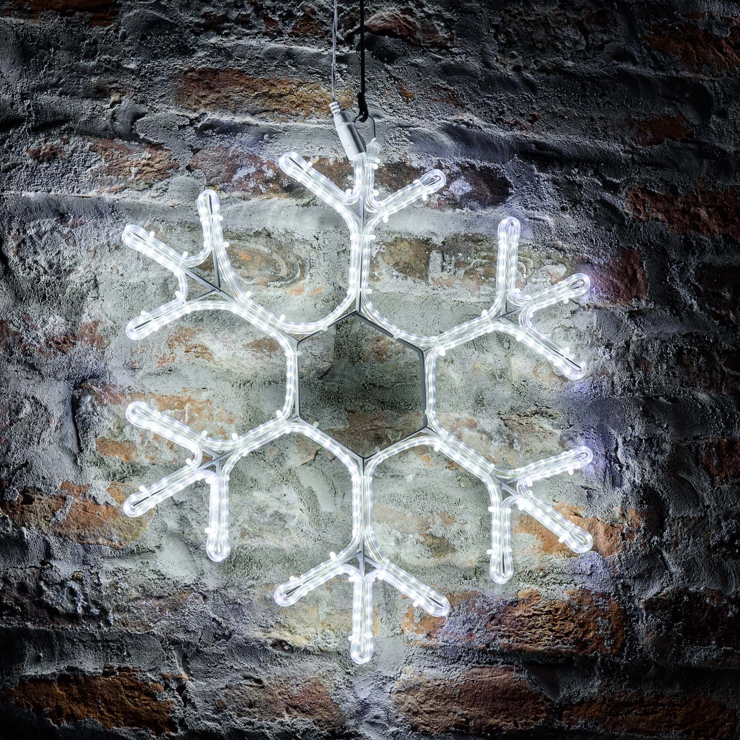 Fiocco di neve in tubo ultraluminoso 50 x 43 cm, led bianco freddo Fiocco di neve in tubo ultraluminoso 50 x 43 cm, led bianco freddo