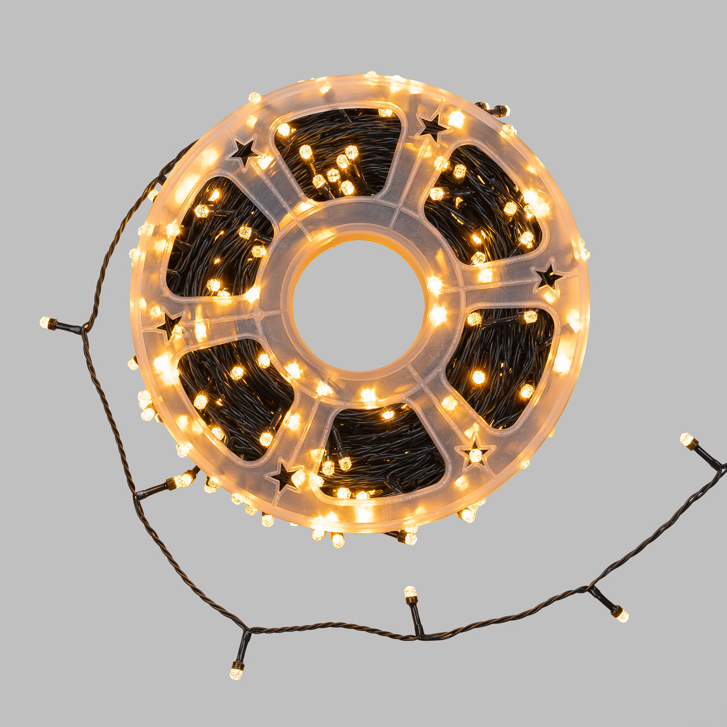 Catena 50 m, 500 led Diamante Bubble bianco extra caldo, cavo verde 2