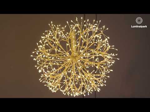 Sphäre RICCO mit champagnerfarbenen Zweigen, Ø 40 cm, 576 warmweiße und Kaltweiß Mikroled, innenverwendung 2