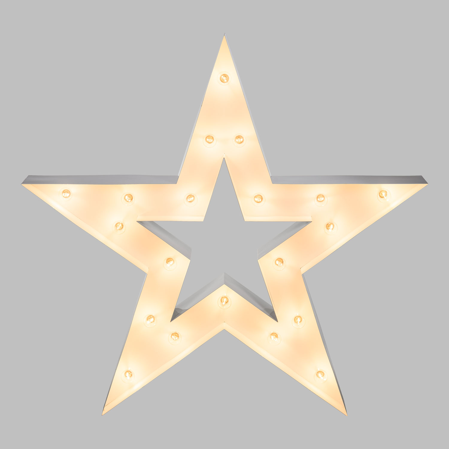 Estrella de metal blanco 120cm, 20 portalámparas E14 7 Estrella de metal blanco 120cm, 20 portalámparas E14 7