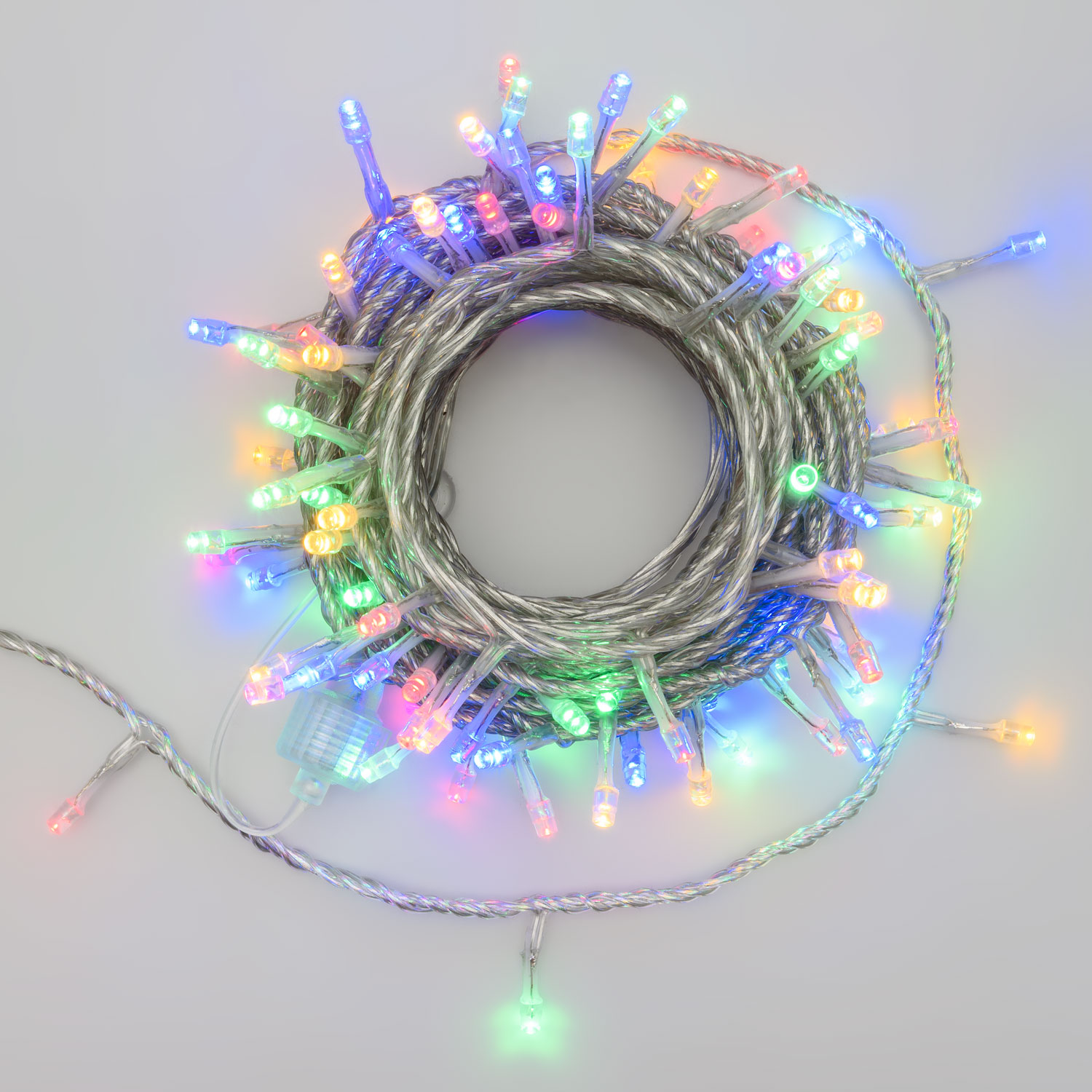 10m 100 Multi Coloured Led Connectable String Lights, Clear Cable 1 10m 100 Multi Coloured Led Connectable String Lights, Clear Cable 1