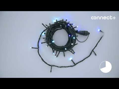 5m Multicolor Ice Connect+ String Lights, 50 LEDs, green cable, connectable 2