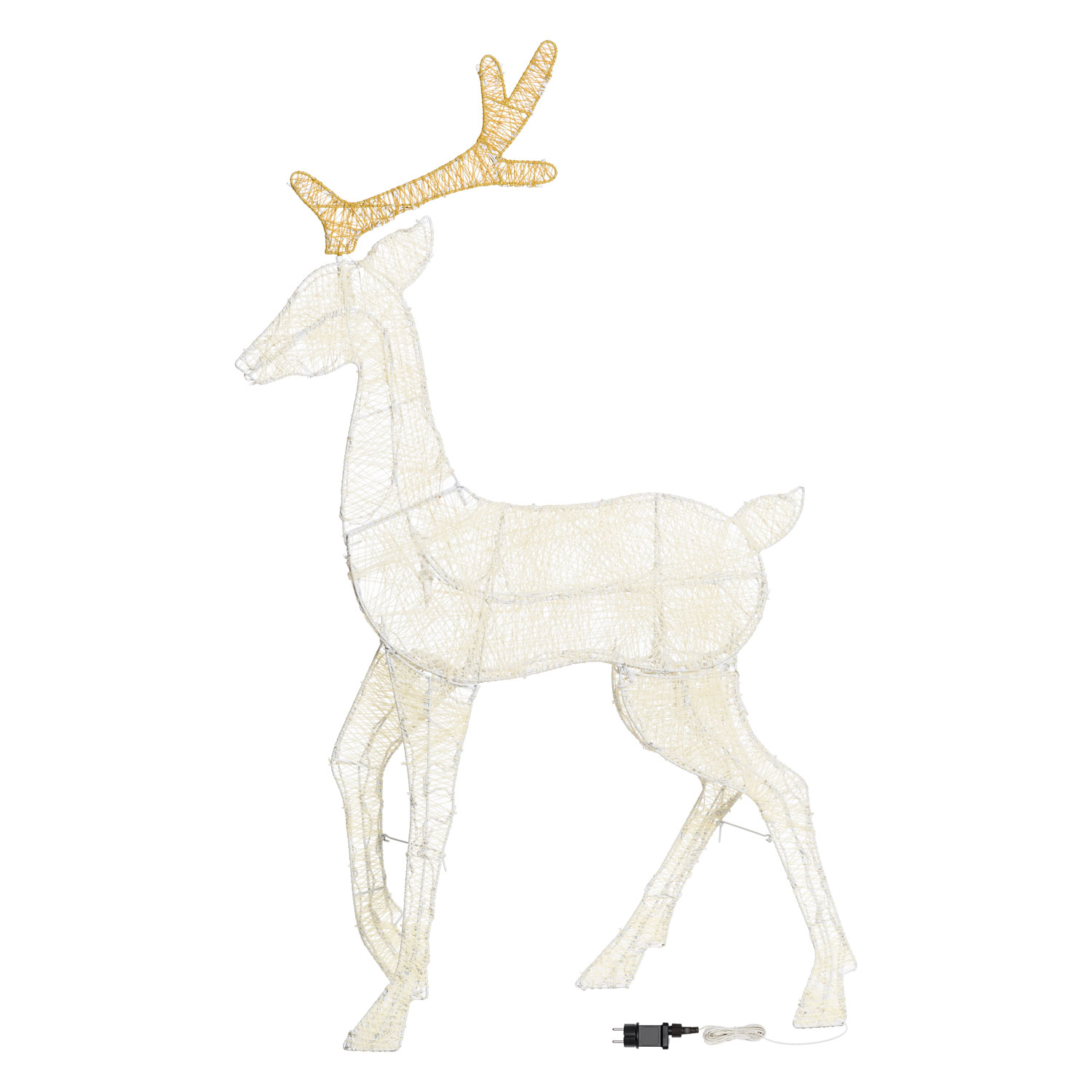 Renne 2D Light Crème et Marron h 143 cm, led blanc chaud traditionnel 6 Renne 2D Light Crème et Marron h 143 cm, led blanc chaud traditionnel 6