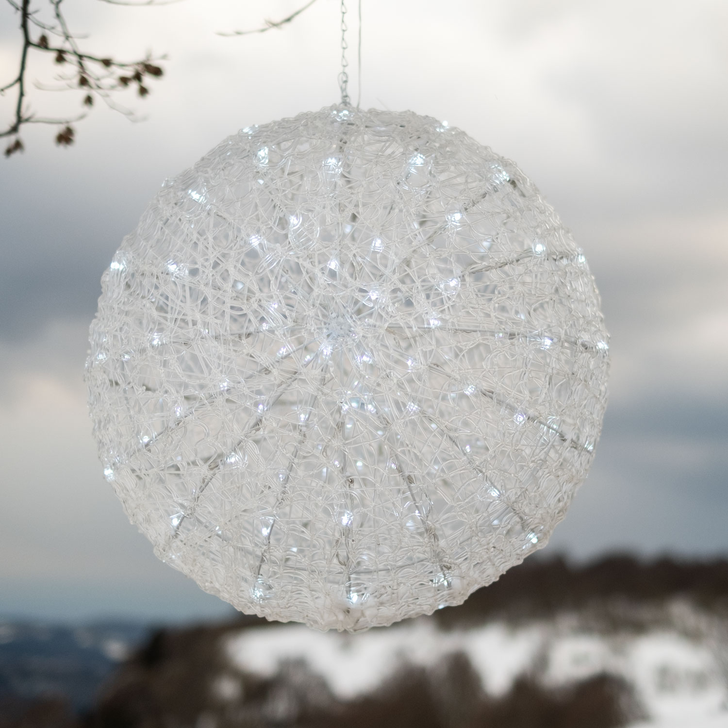 Sphère acrylique transparente, Ø 56 cm, LED blanc froid 9 Sphère acrylique transparente, Ø 56 cm, LED blanc froid 9