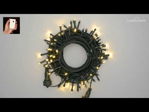 Smart Connect Lichterkette, 10 m, 100 LEDs warmweiß, grünes Kabel 2 Smart Connect Lichterkette, 10 m, 100 LEDs warmweiß, grünes Kabel 2