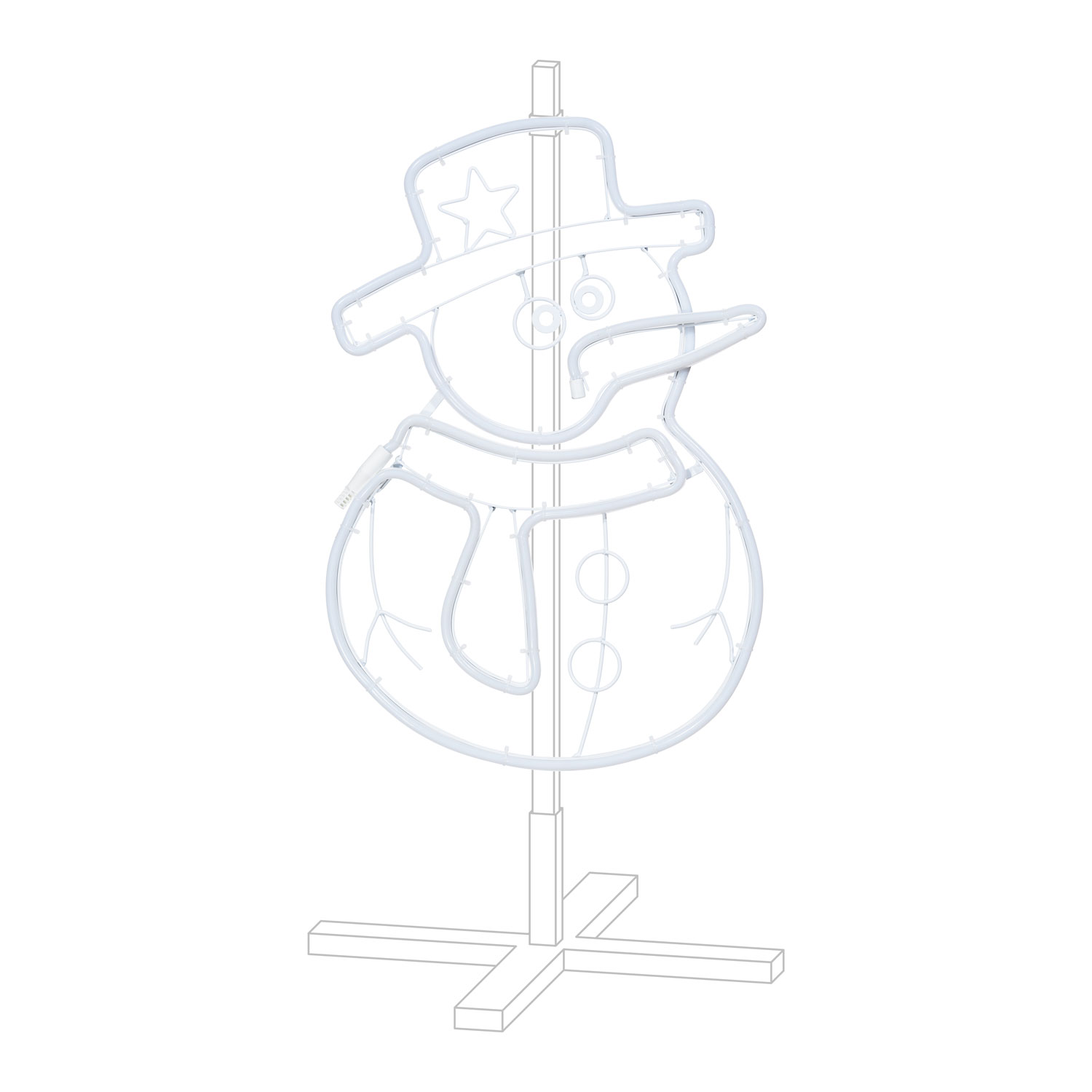 Lampe Bonhomme de neige en tube lumineux effet néon, 55 cm, led blanc froid, rouge et orange 5 Lampe Bonhomme de neige en tube lumineux effet néon, 55 cm, led blanc froid, rouge et orange 5