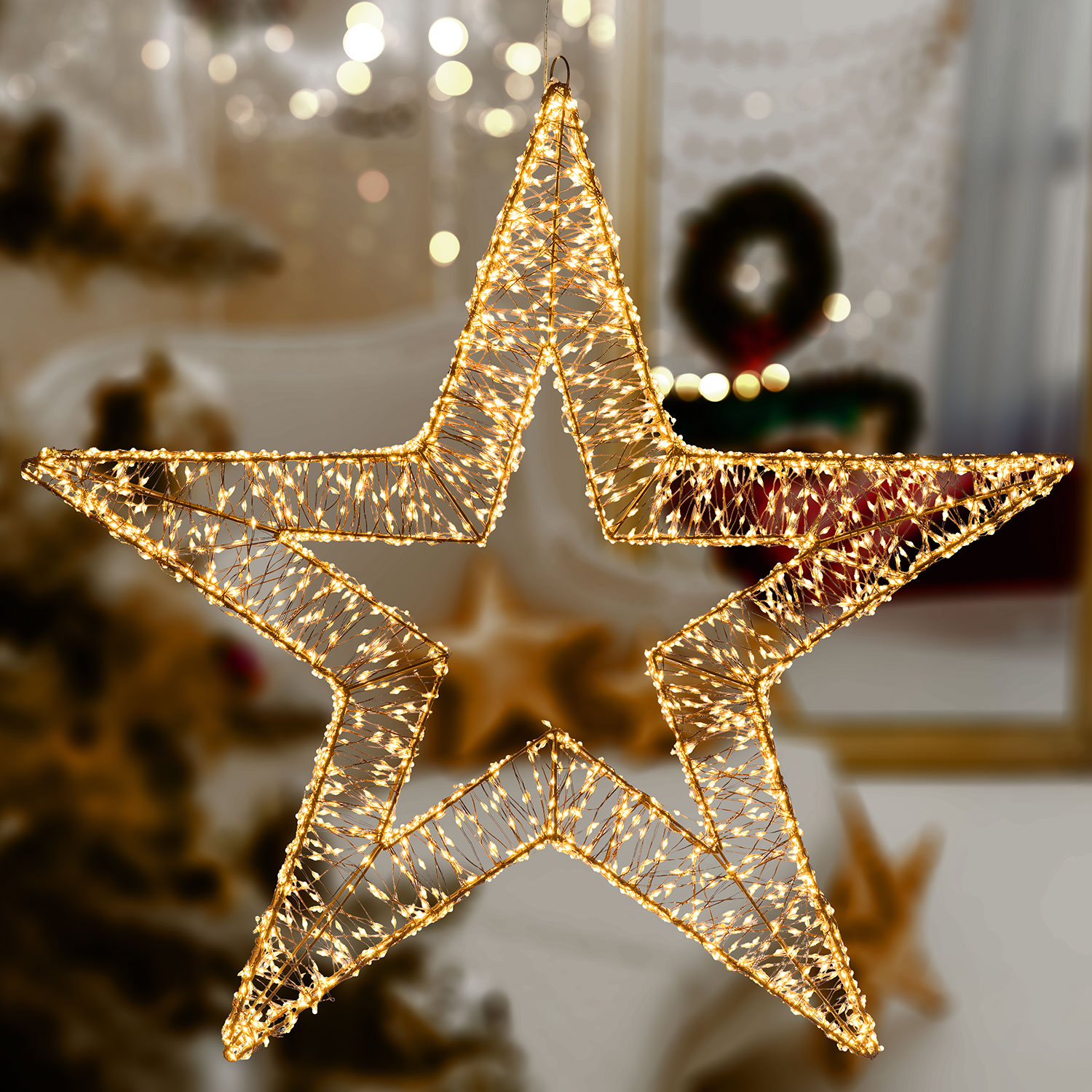 Étoile 3D, Ø 75 cm, 3500 Micro led blanc chaud et blanc froid, intérieur 6 Étoile 3D, Ø 75 cm, 3500 Micro led blanc chaud et blanc froid, intérieur 6
