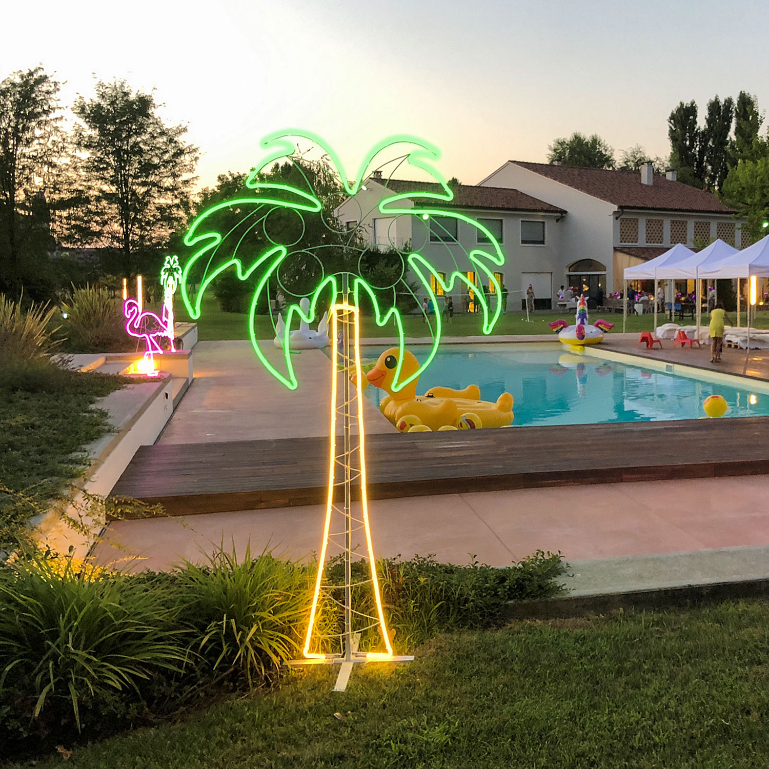 Figura Palmera, manguera efecto neón, 200 cm, 1078 led blanco cálido y verde 5 Figura Palmera, manguera efecto neón, 200 cm, 1078 led blanco cálido y verde 5