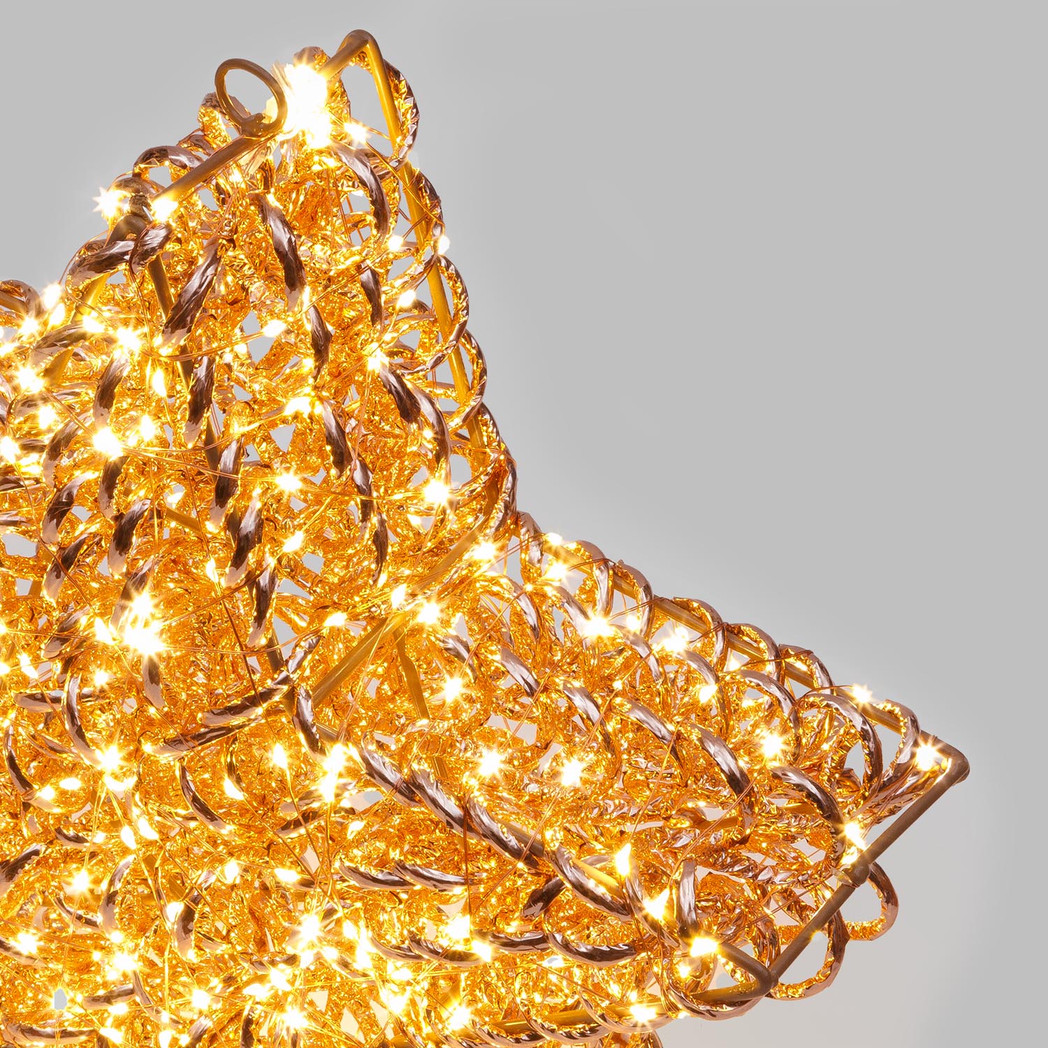 Stella in metallo 3D Rose Gold, filo a spirale, ∅38 cm, 400 microled bianco caldo 4