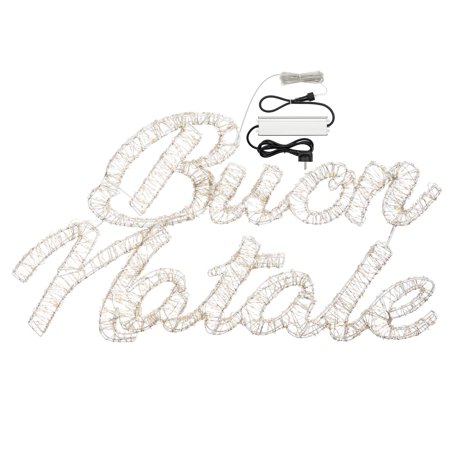 Scritta Buon Natale 3D, 102 x h 57 cm, 3200 microled bianco caldo e freddo, uso esterno 3 Scritta Buon Natale 3D, 102 x h 57 cm, 3200 microled bianco caldo e freddo, uso esterno 3