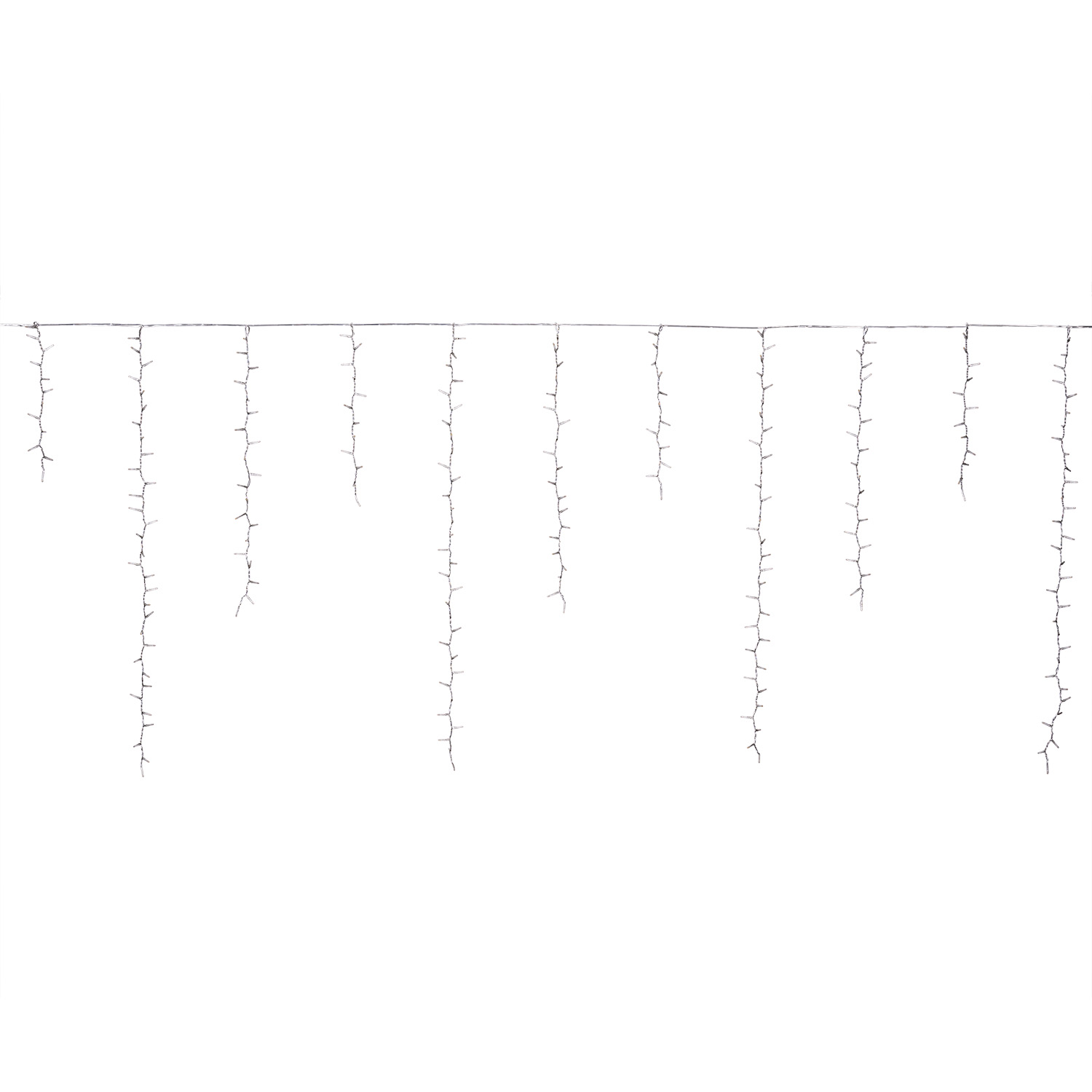 Stalattite 3,4 x h 0,8 m, 384 miniled bianco caldo e bianco extra caldo, cavo trasparente 2