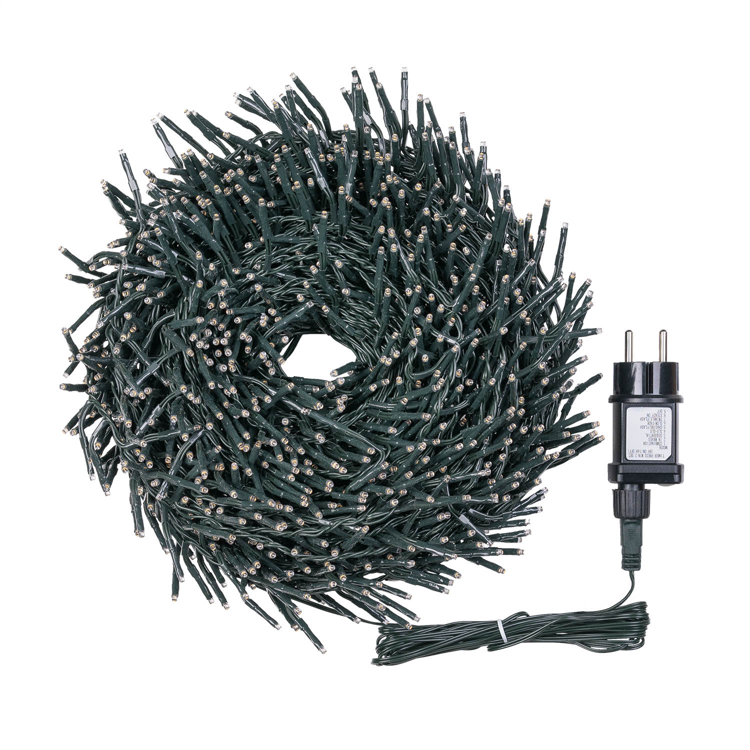 Catena Nastro di Luce Plus 30 m, 1500 miniled bianco extra caldo, cavo verde 3