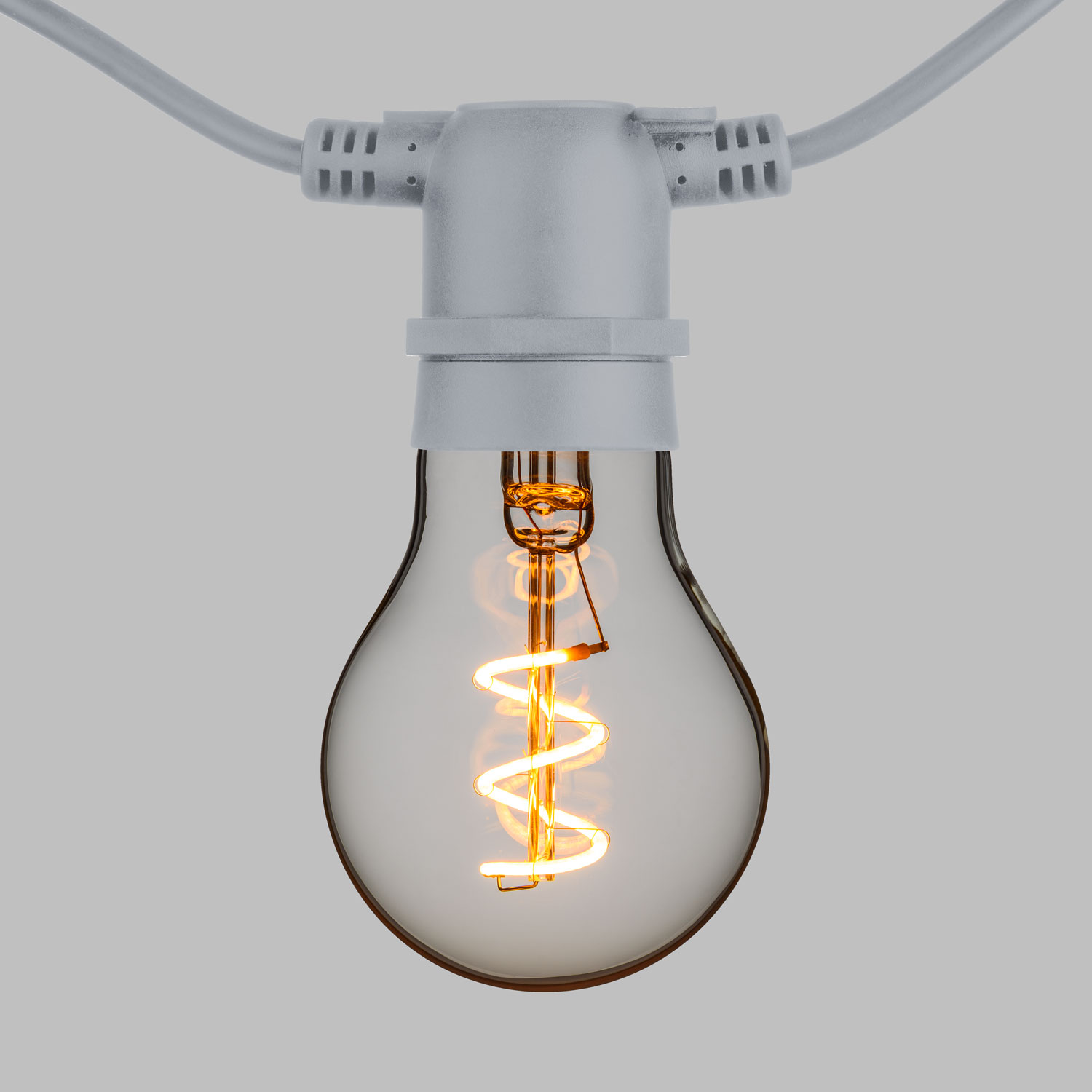 Catena 5 m, 10 lampadine goccia Ø 60 mm, led bianco caldo a spirale, prolungabile 4 Catena 5 m, 10 lampadine goccia Ø 60 mm, led bianco caldo a spirale, prolungabile 4