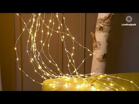 4m 1200 Warm White and White MicroLEDs Cascade of Light with 15 falls, Silver Metal Wire 2 4m 1200 Warm White and White MicroLEDs Cascade of Light with 15 falls, Silver Metal Wire 2