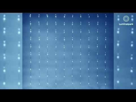 Cortina efecto nevada 2 x h 2 m, 400 led blanco frío, cable transparente 2