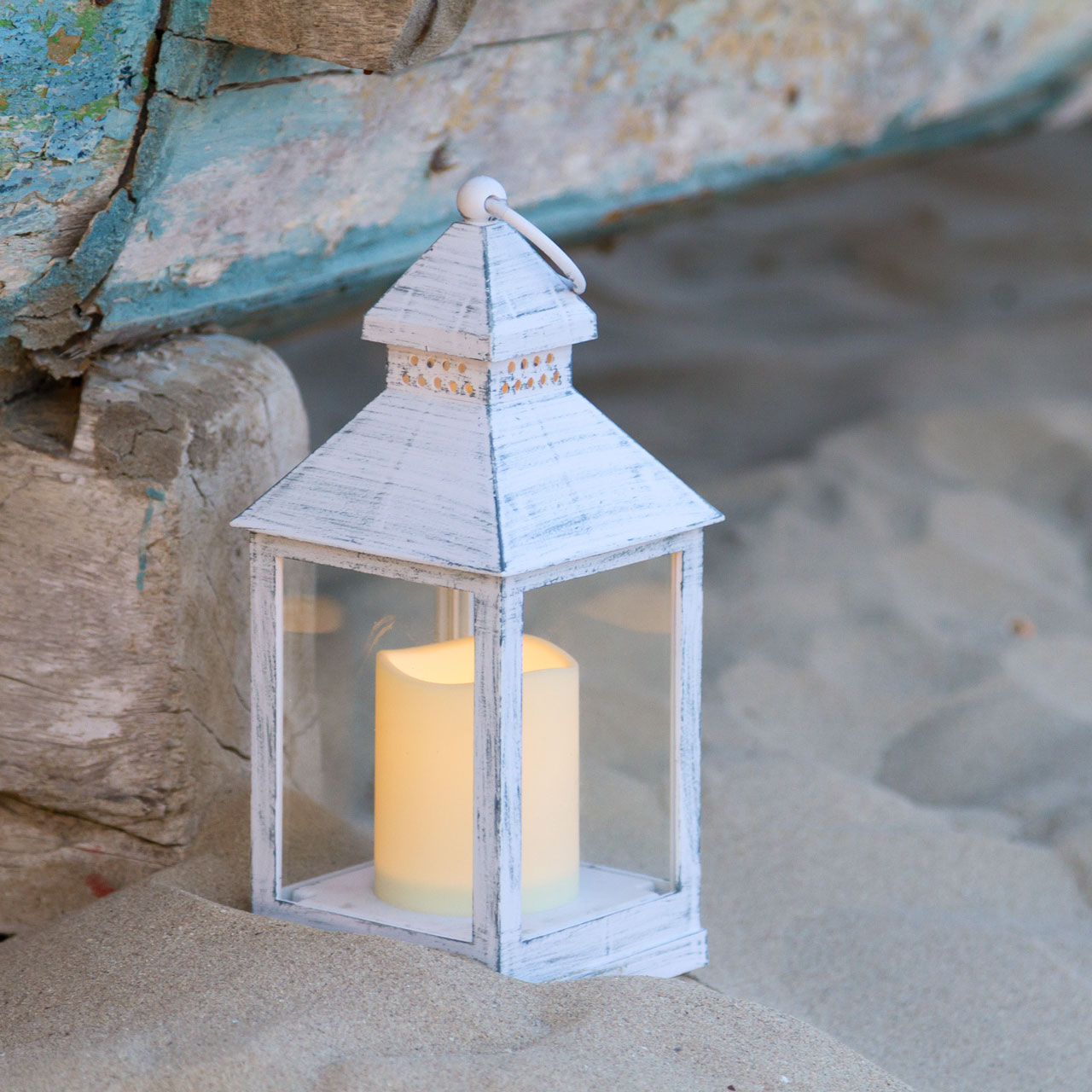 Farol Vintage con vela Led h. 24 cm 25 Farol Vintage con vela Led h. 24 cm 25