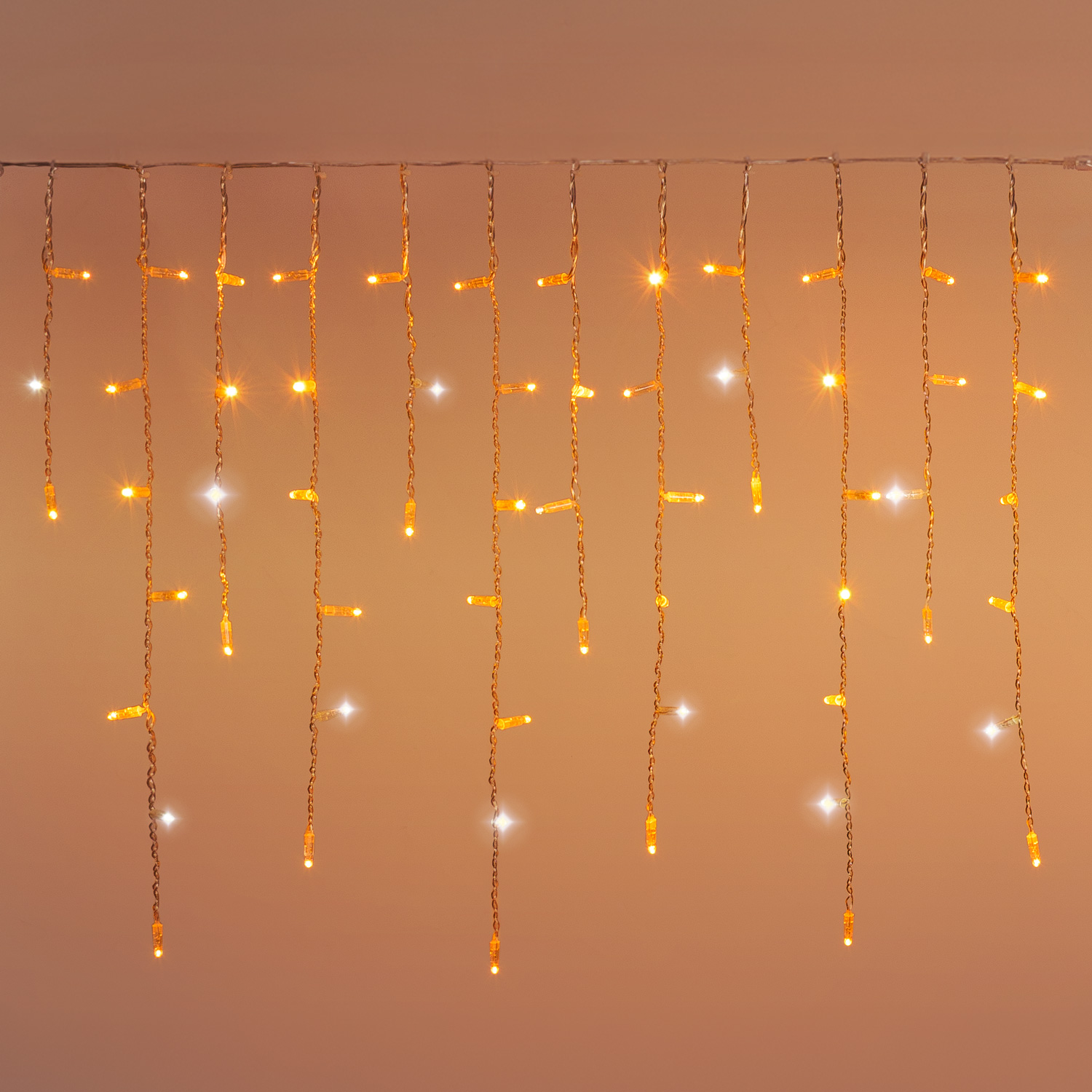 2 x h 0.8 m, Connect ProLine 36V Icicle light, 120 warm white maxiled, transparent cable 2 x h 0.8 m, Connect ProLine 36V Icicle light, 120 warm white maxiled, transparent cable