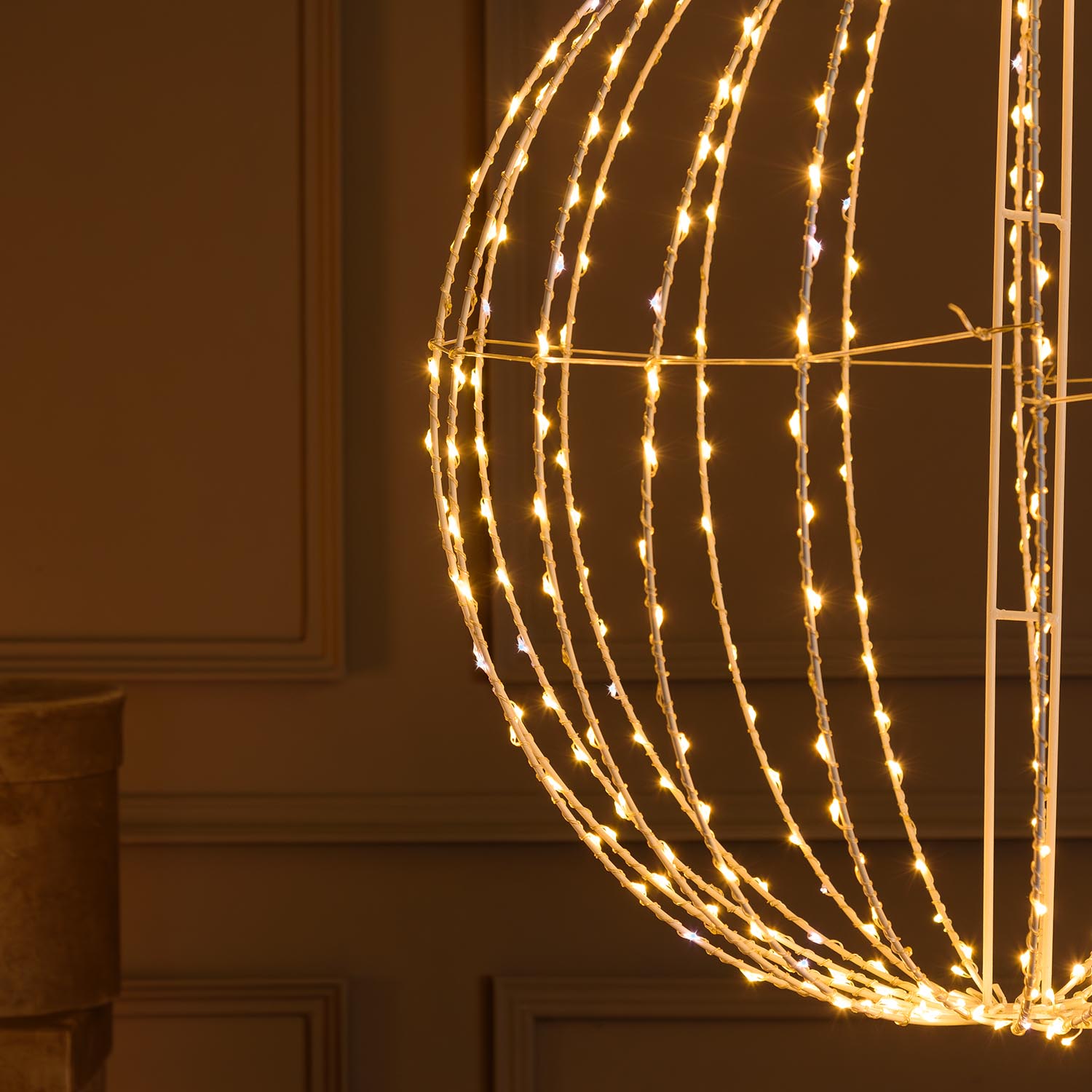 Esfera blanca 3D plegable, Ø 54 cm, microled blanco cálido y frío, uso interior 3 Esfera blanca 3D plegable, Ø 54 cm, microled blanco cálido y frío, uso interior 3