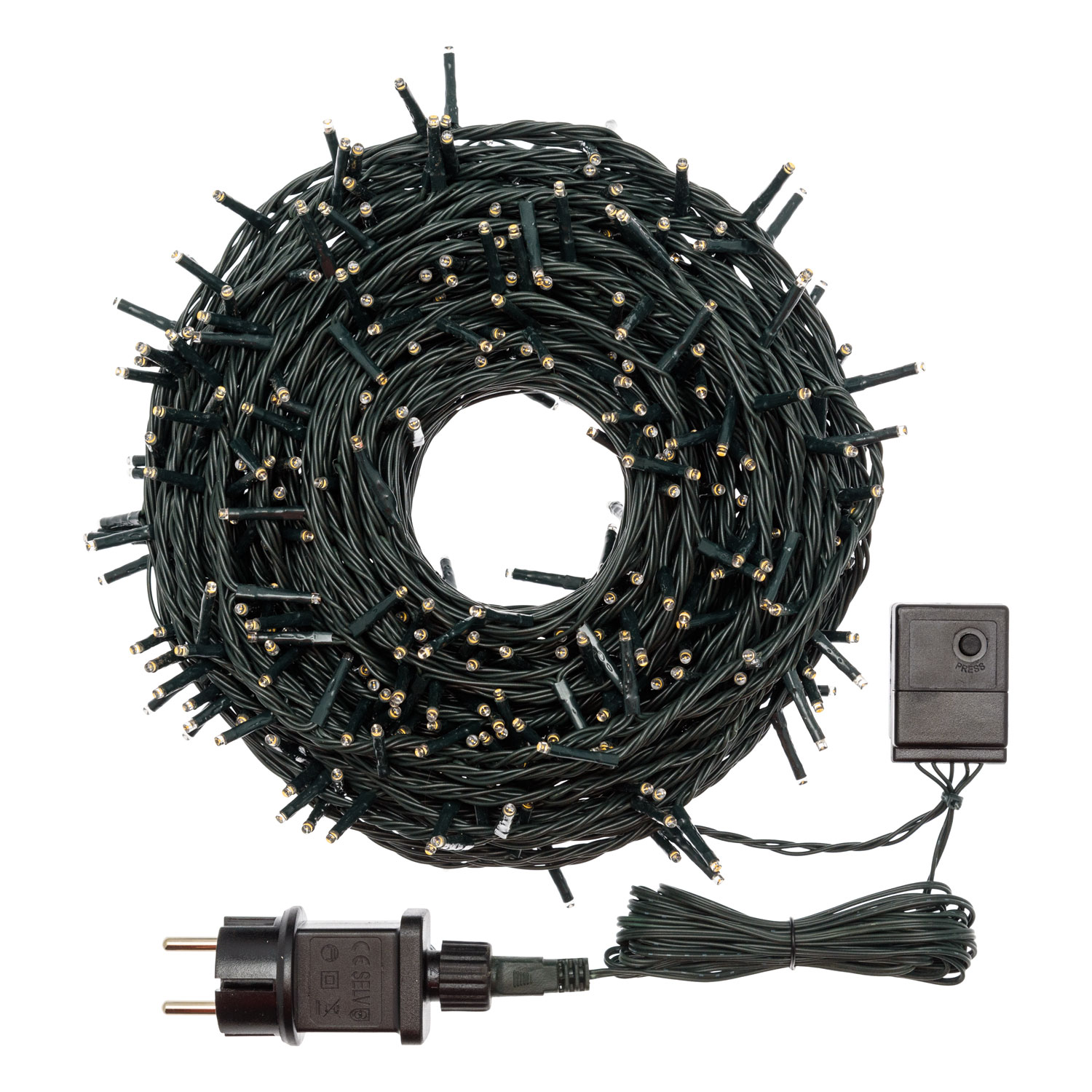 Lichterkette, 25 m lang, mit 500 warmweißen Soft-Mini-LEDs und grünem Kabel 3 Lichterkette, 25 m lang, mit 500 warmweißen Soft-Mini-LEDs und grünem Kabel 3