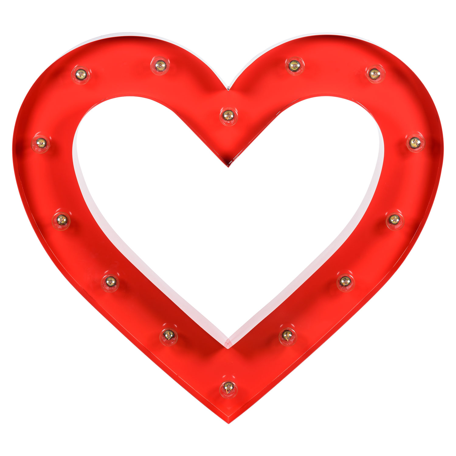 90 cm Red Metal Heart with 14 E14 Lamp Holders 4 90 cm Red Metal Heart with 14 E14 Lamp Holders 4