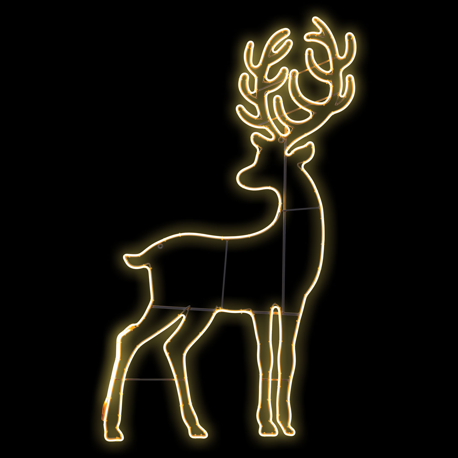 Renna effetto neon h 180 cm, led bianco caldo 2 Renna effetto neon h 180 cm, led bianco caldo 2