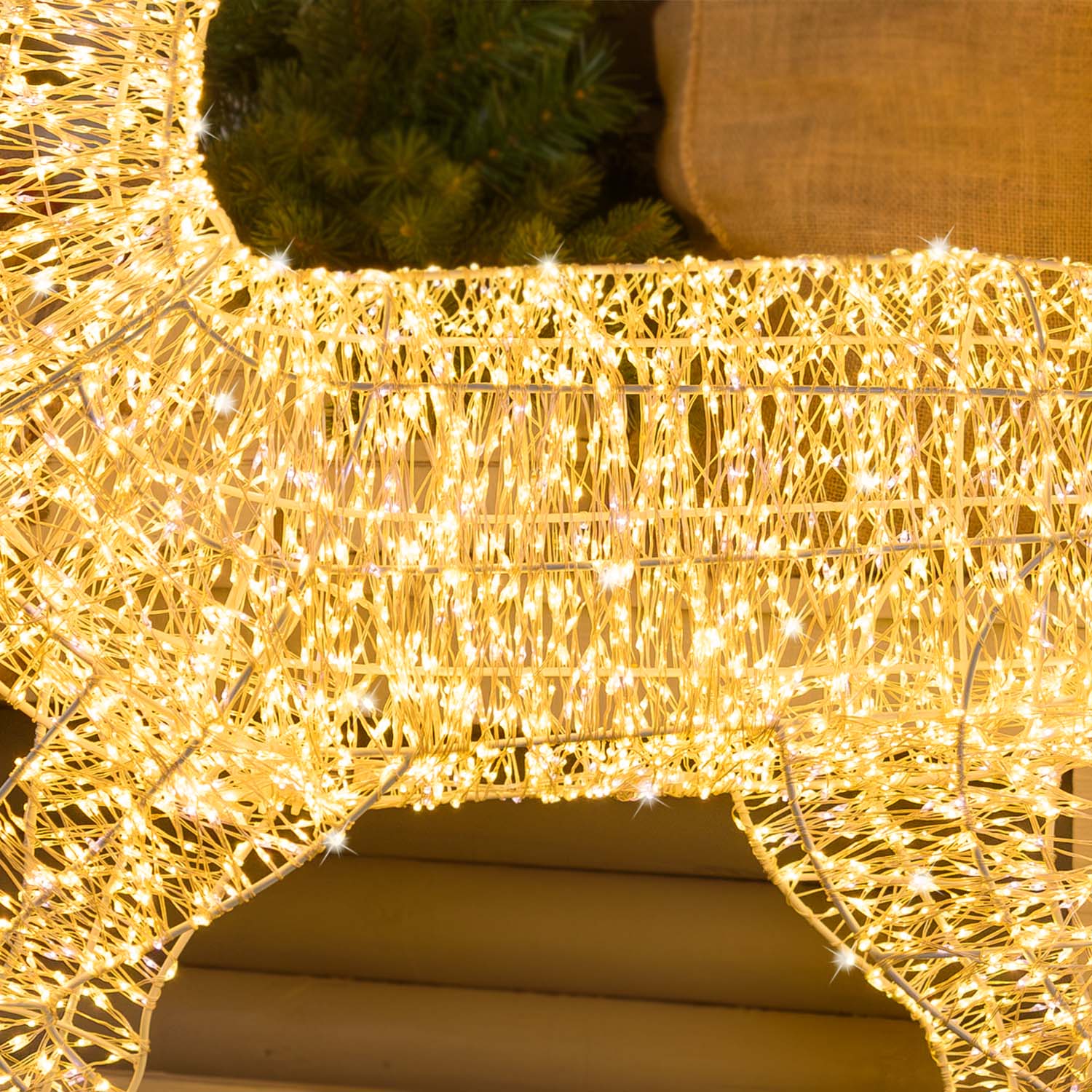 3D-Rentier mit angehobener Hufe, H. 130 cm, 5560 Mikro-LEDs mit hoher Anzahl in Warmweiß und Kaltweiß 7 3D-Rentier mit angehobener Hufe, H. 130 cm, 5560 Mikro-LEDs mit hoher Anzahl in Warmweiß und Kaltweiß 7