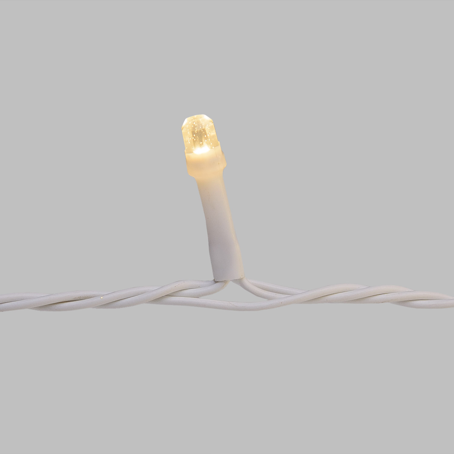 Catena 50 m, 500 led Diamante Bubble bianco caldo, cavo bianco 6