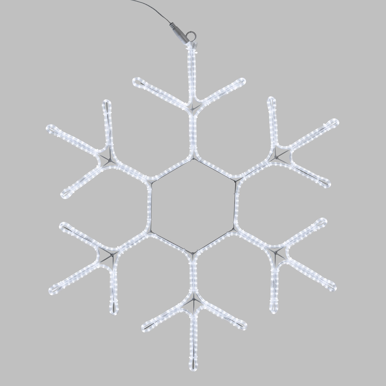Schneekristall aus SMD Strip Lichtschlauch, 70 x 67 cm, LEDs kaltweiß 2 Schneekristall aus SMD Strip Lichtschlauch, 70 x 67 cm, LEDs kaltweiß 2