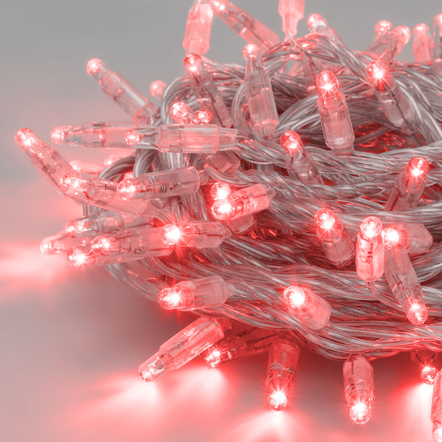 Lichterkette 10 m, 96 Maxi LEDs rot, transparentes Kabel, erweiterbar Lichterkette 10 m, 96 Maxi LEDs rot, transparentes Kabel, erweiterbar