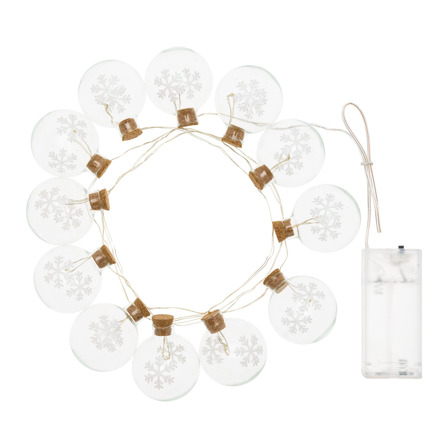 Deko-Lichterkette 12 Kugeln mit LED-Eiskristallen Ø 40 mm, MicroLEDs warmweiß 2 Deko-Lichterkette 12 Kugeln mit LED-Eiskristallen Ø 40 mm, MicroLEDs warmweiß 2