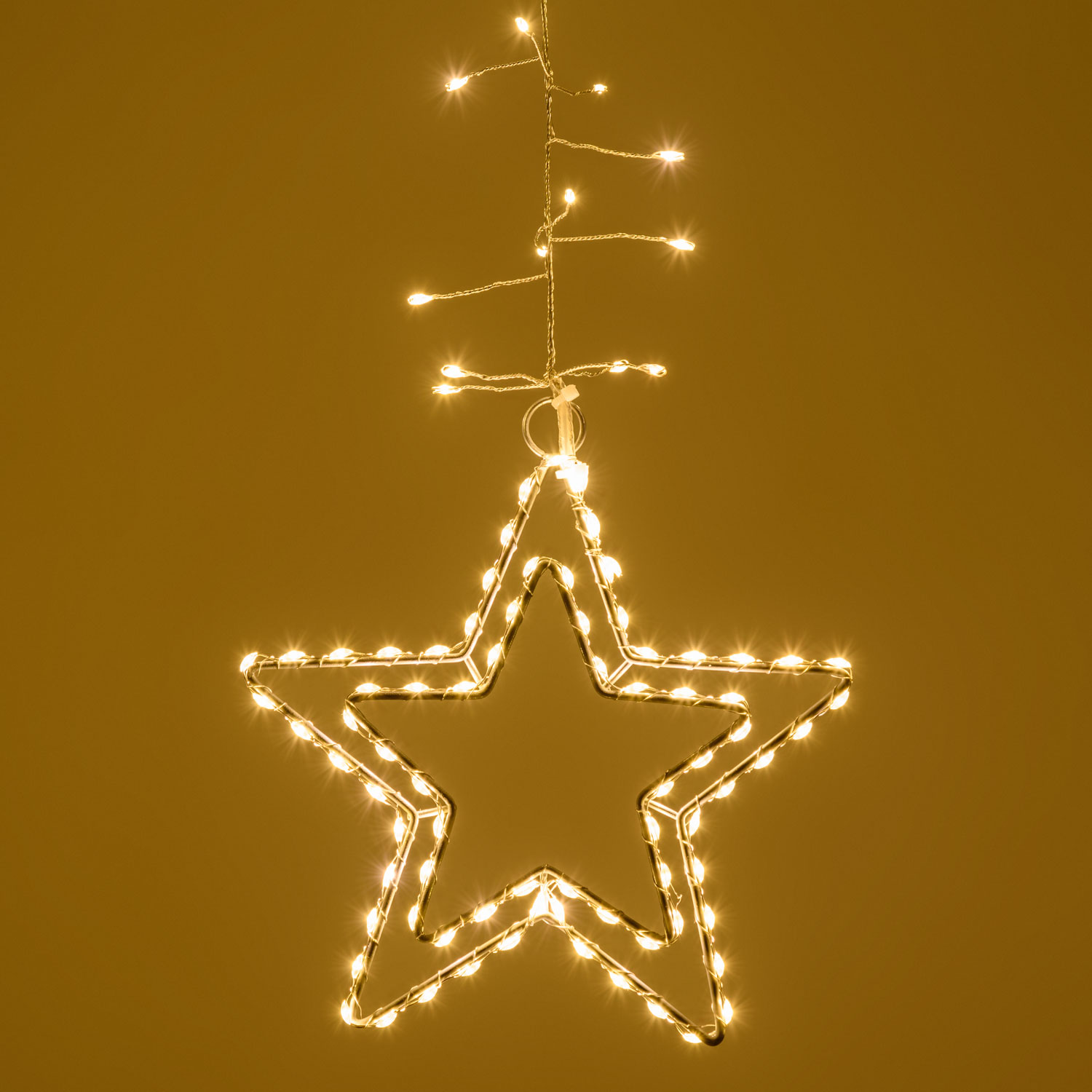 Eisregen-Lichterkette 3 Sterne 2 x h 0,9 m, 392 MicroLEDs warmweiß 5 Eisregen-Lichterkette 3 Sterne 2 x h 0,9 m, 392 MicroLEDs warmweiß 5