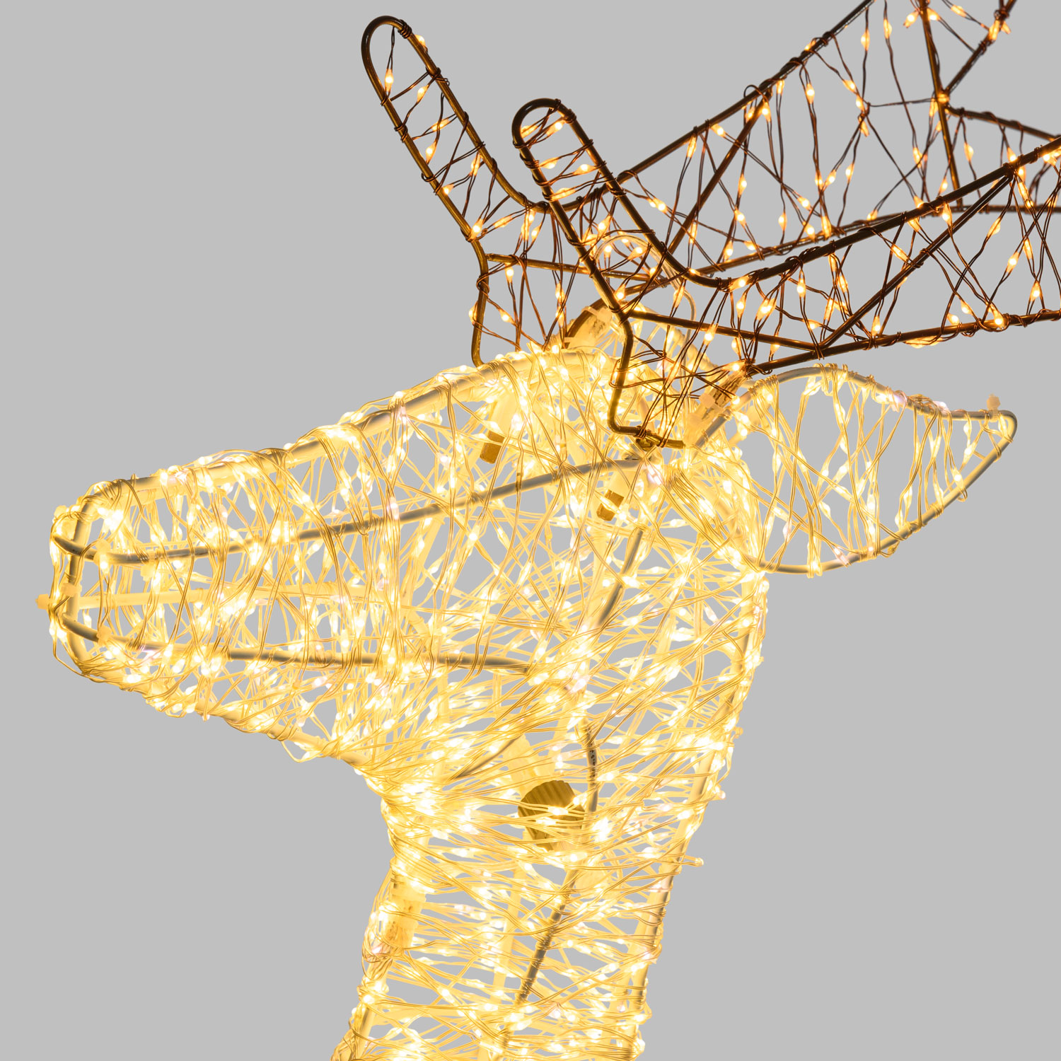 3D-Rentier mit angehobener Hufe, H. 130 cm, 5560 Mikro-LEDs mit hoher Anzahl in Warmweiß und Kaltweiß 6 3D-Rentier mit angehobener Hufe, H. 130 cm, 5560 Mikro-LEDs mit hoher Anzahl in Warmweiß und Kaltweiß 6