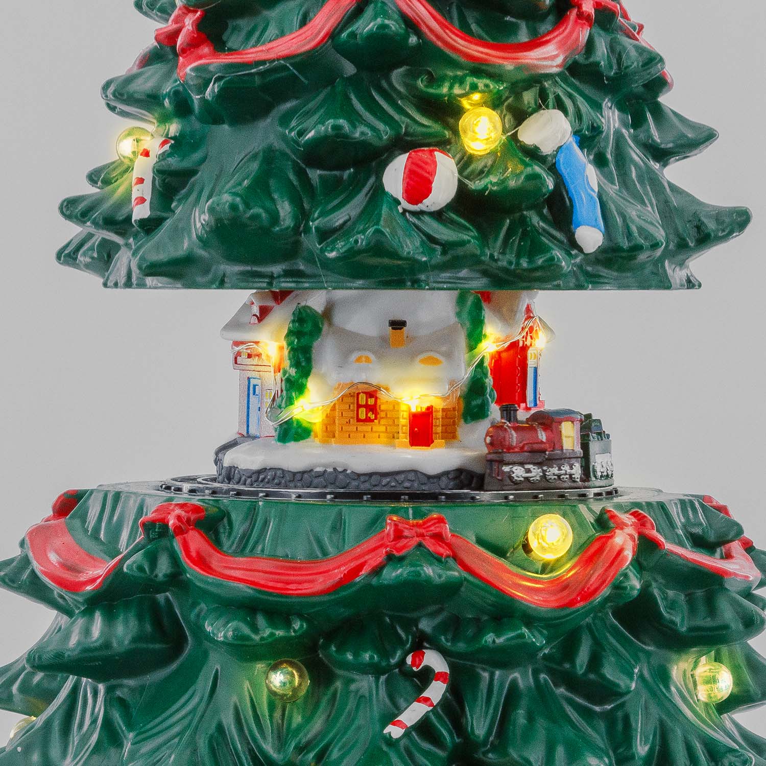 Villaggio di Natale, Albero di Natale saliscendi, h 45 cm, musiche natalizie 6
