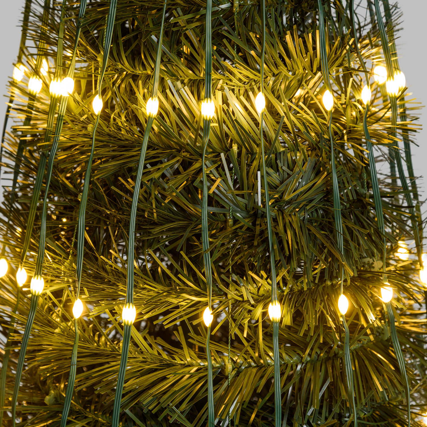 Árbol cónico plegable h 150 cm, Gotas de luz led blanco cálido y blanco frío 4 Árbol cónico plegable h 150 cm, Gotas de luz led blanco cálido y blanco frío 4