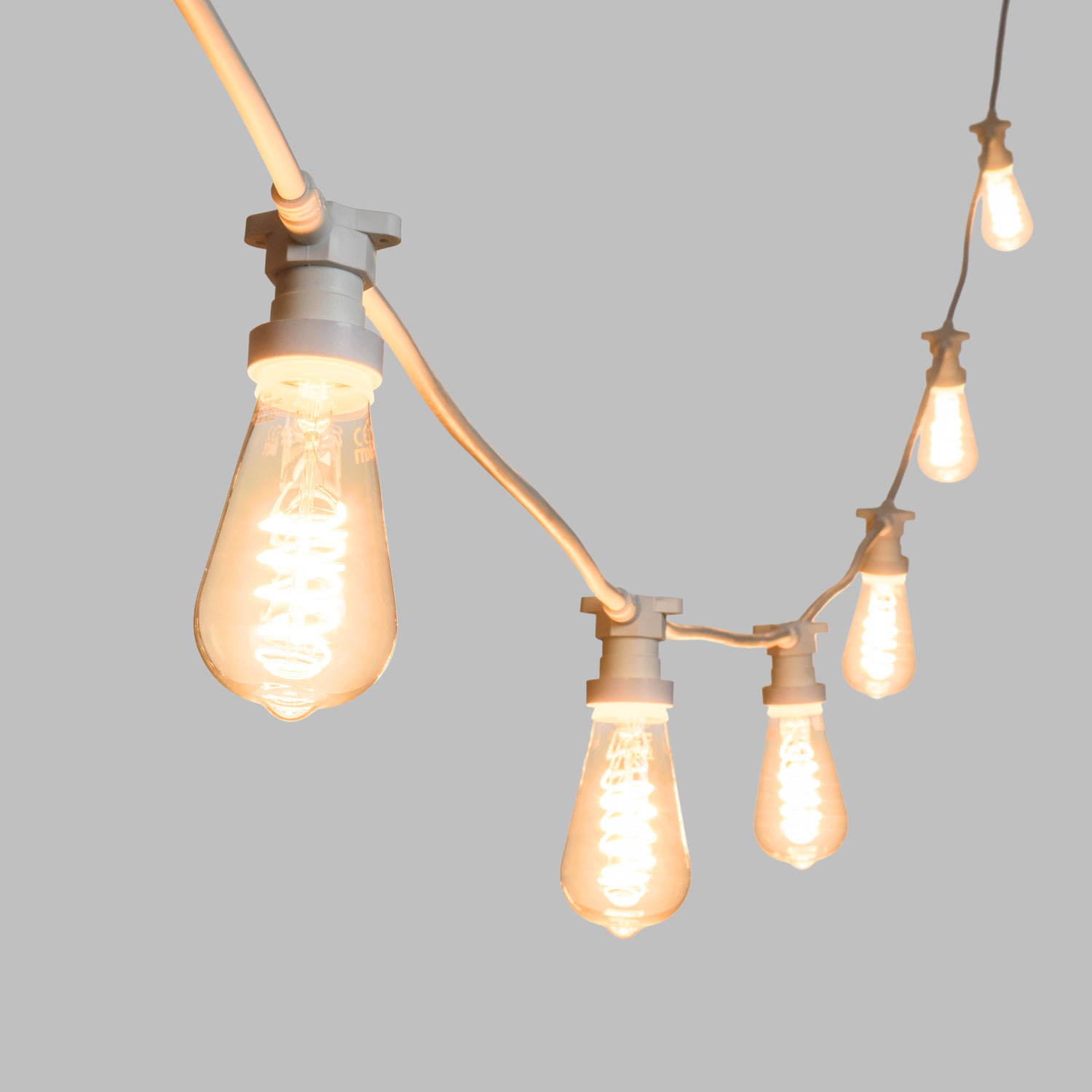 Guirnalda 5m con 16 bombillas led de 4W Edison espiral Ø 64mm 4 Guirnalda 5m con 16 bombillas led de 4W Edison espiral Ø 64mm 4