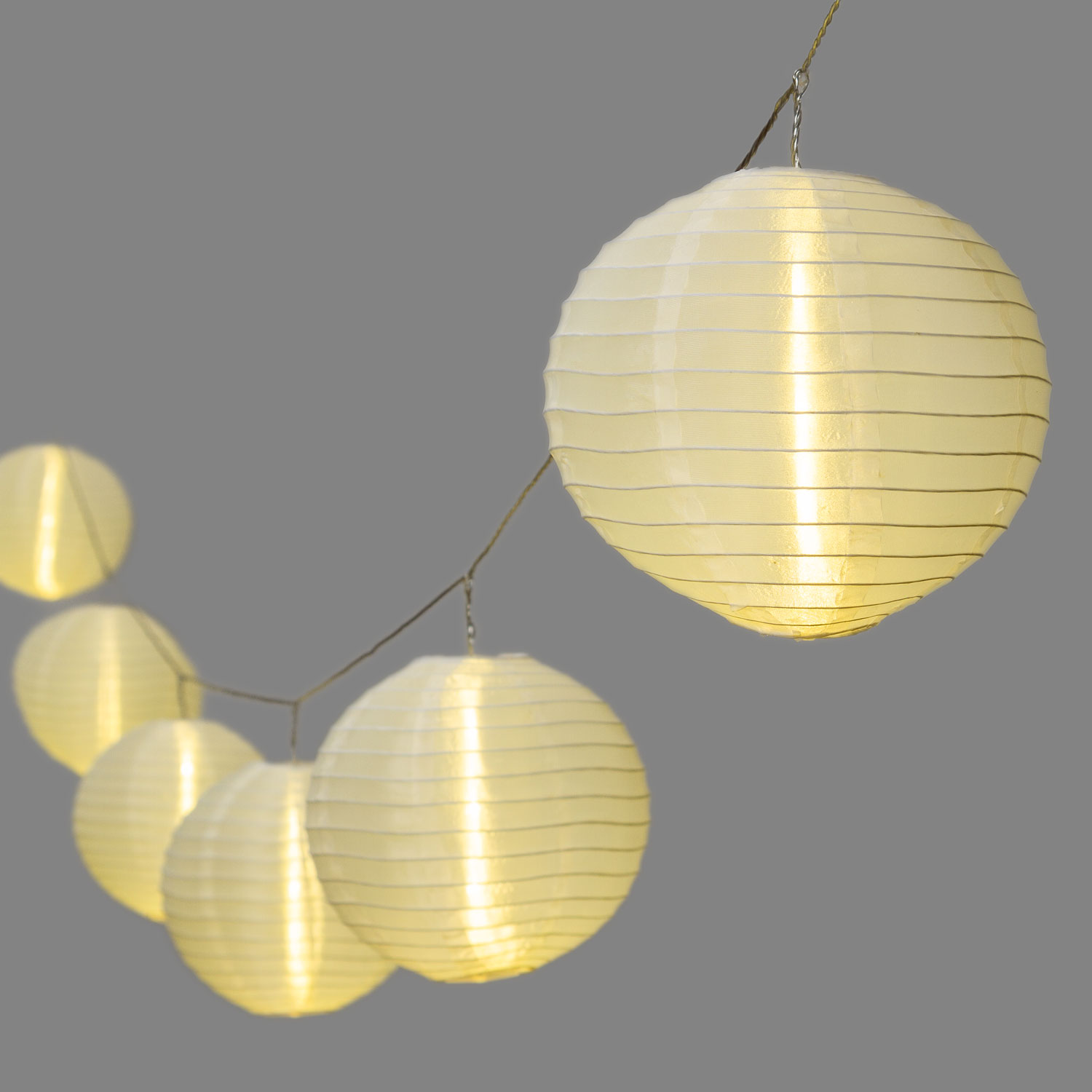 Catena di 10 lanterne, led bianco caldo 5 Catena di 10 lanterne, led bianco caldo 5