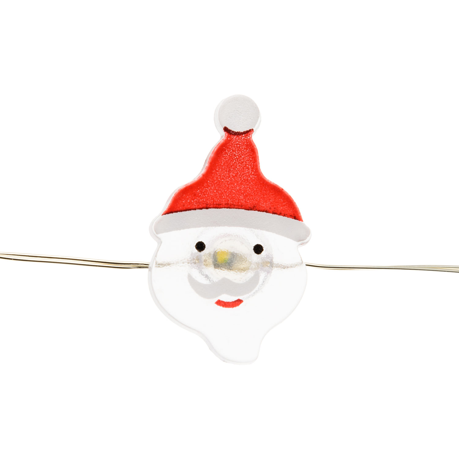 Catena luminosa di 20 babbi natale, microled bianco caldo 5 Catena luminosa di 20 babbi natale, microled bianco caldo 5