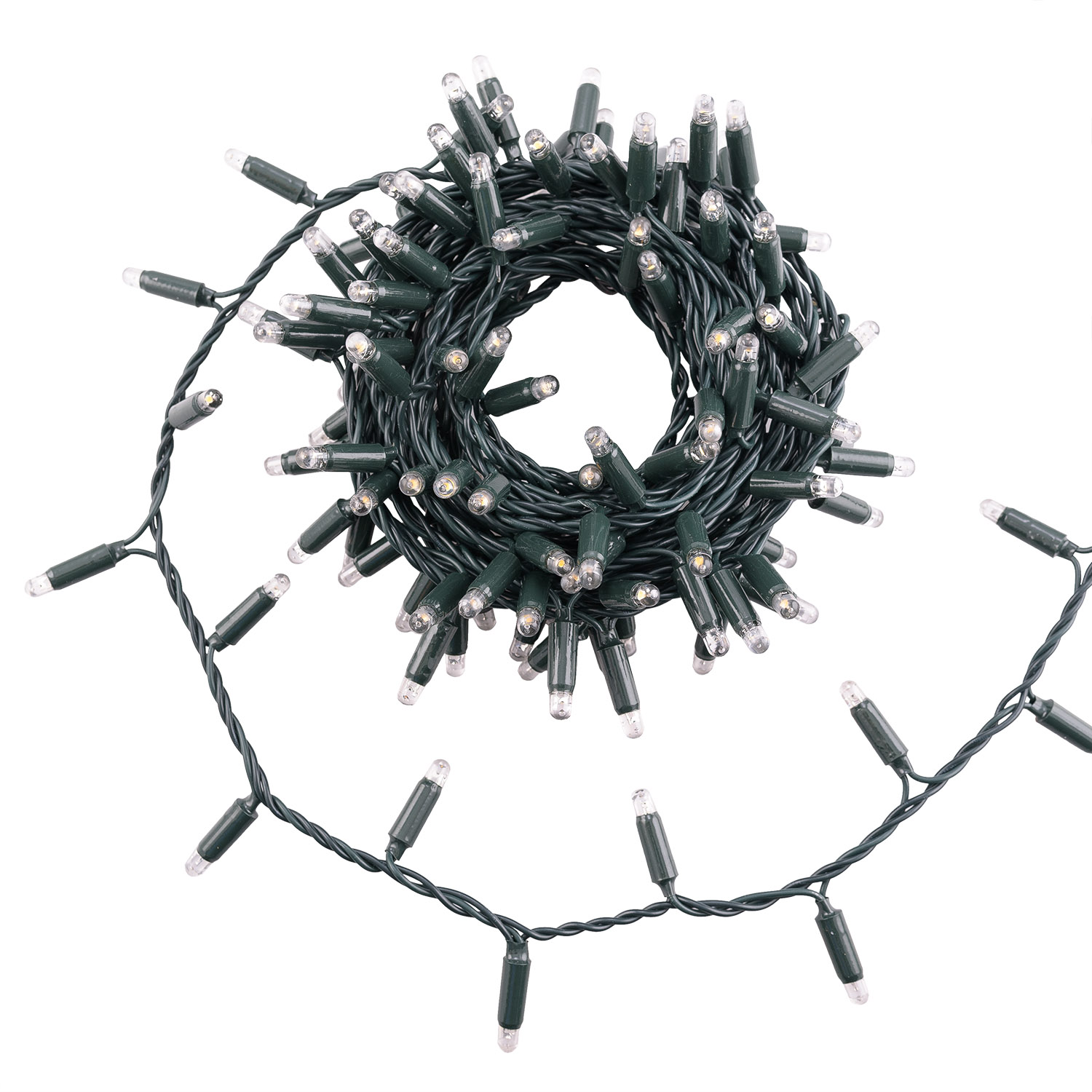8 m Warm White Connect ProLine 36V String Lights, 160 maxiLEDs, green cable, connectable 2