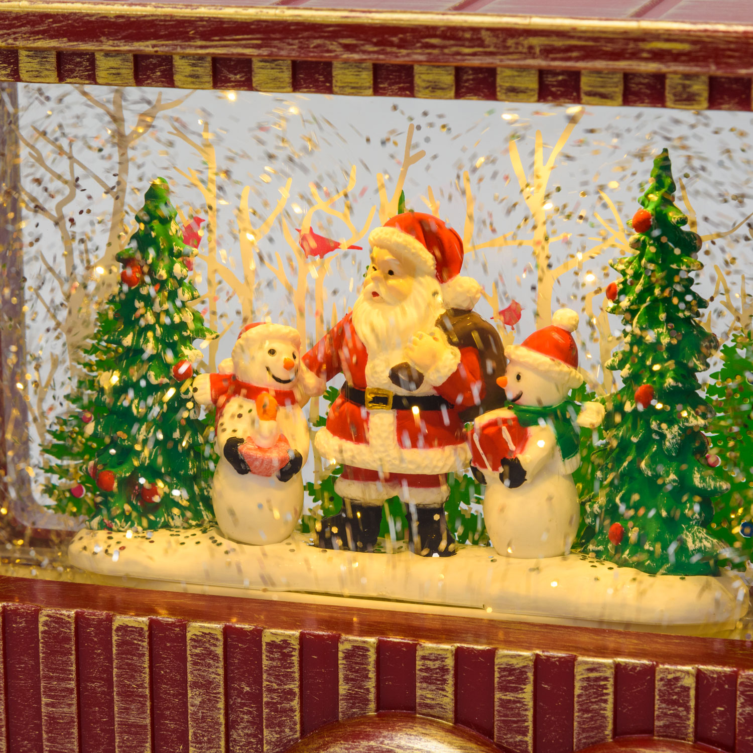 Lanterne de Noël rouge antique à piles Camion Cola avec neige paillettes 10 Lanterne de Noël rouge antique à piles Camion Cola avec neige paillettes 10