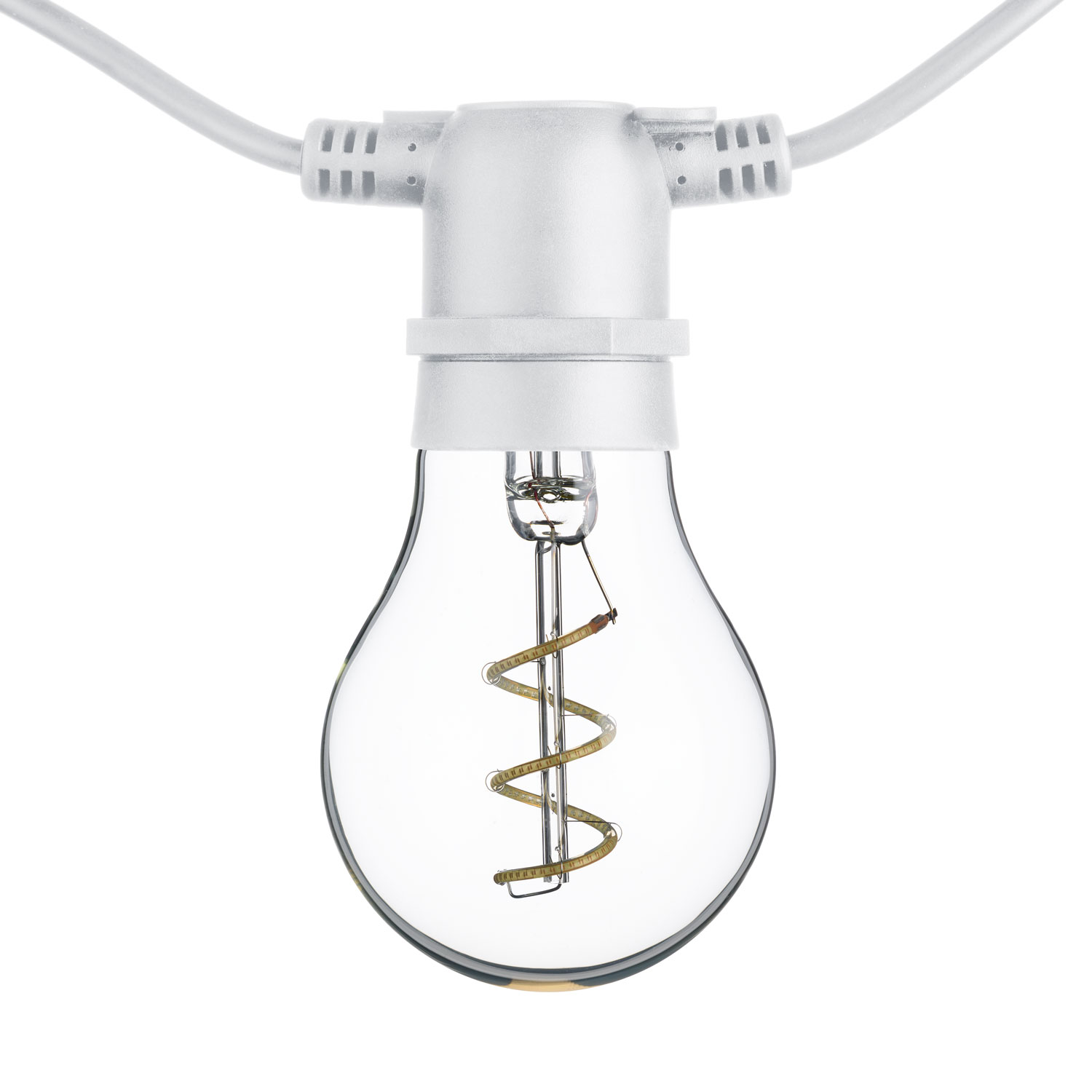 Catena 5 m, 10 lampadine goccia Ø 60 mm, led blu a spirale, prolungabile 3 Catena 5 m, 10 lampadine goccia Ø 60 mm, led blu a spirale, prolungabile 3