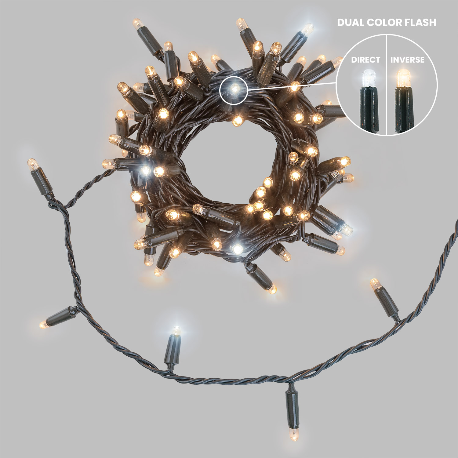 Catena Connect ProLine 36V, 8 m, 80 maxiled bianco caldo soft, cavo verde