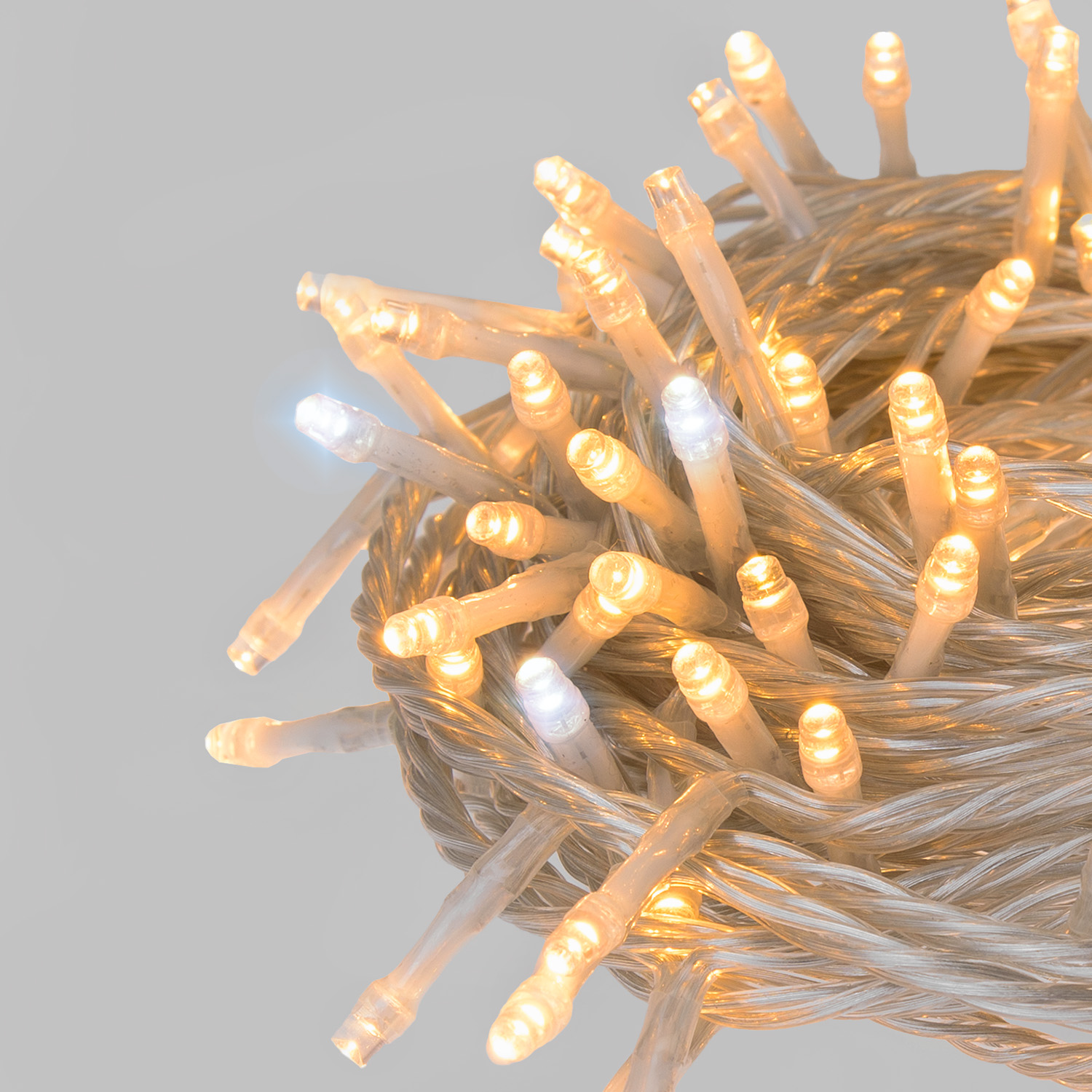 Catena Connect+ 12 m, 120 led bianco caldo e bianco freddo, cavo trasparente, prolungabile 2