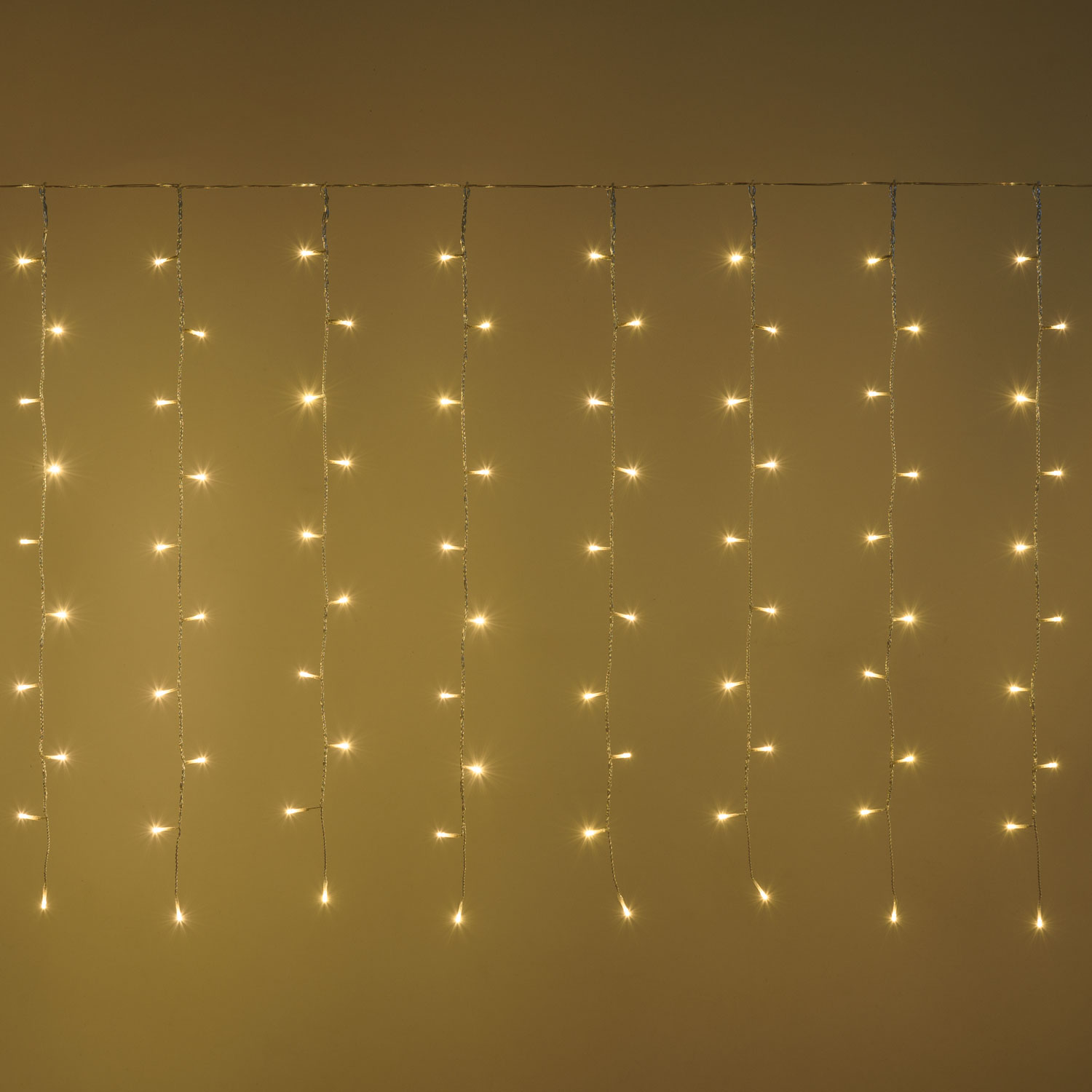 Tenda 2 x h 1 m, 120 led bianco caldo, cavo trasparente, timer Tenda 2 x h 1 m, 120 led bianco caldo, cavo trasparente, timer