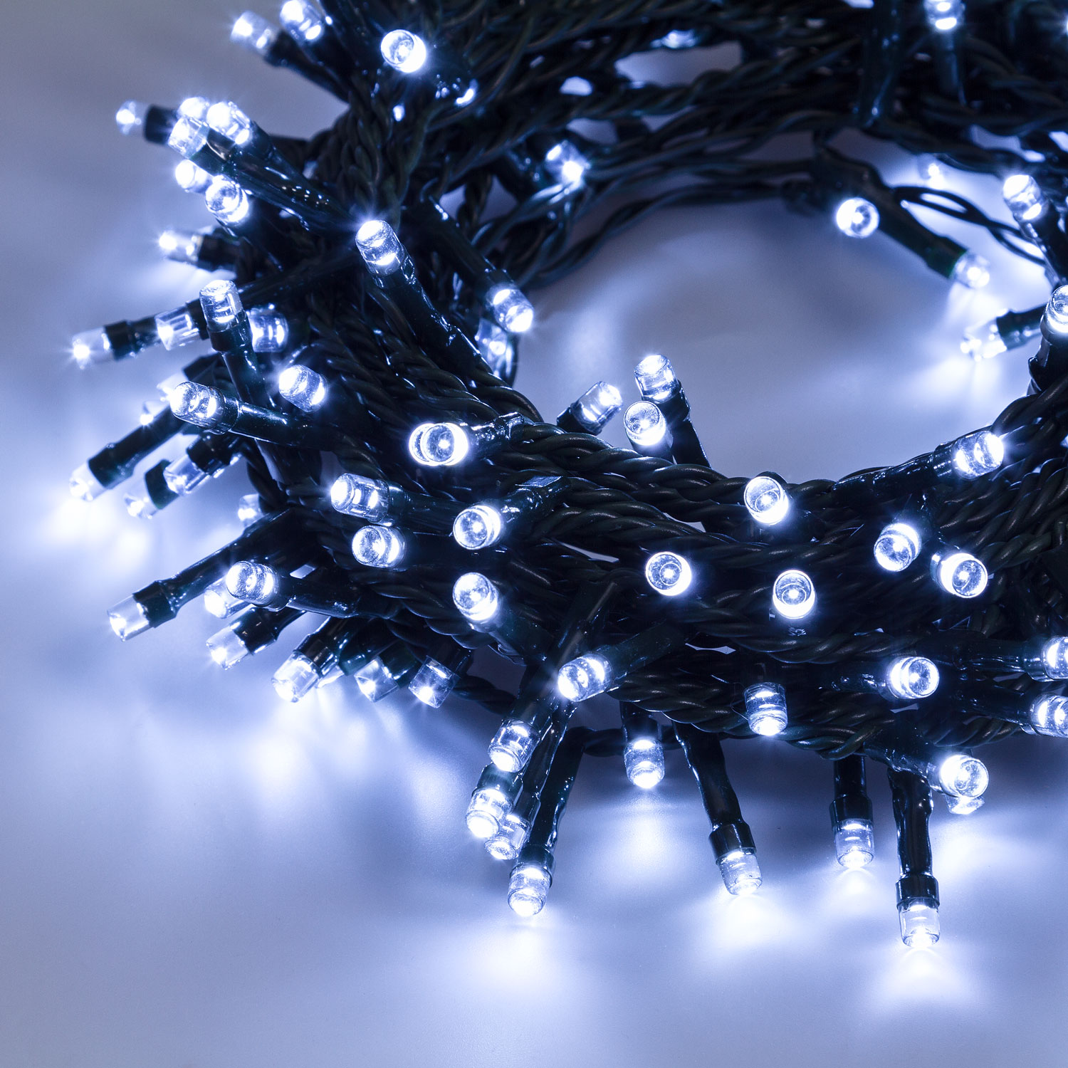 Catena 8 m, 200 led bianco freddo, cavo verde 3 Catena 8 m, 200 led bianco freddo, cavo verde 3