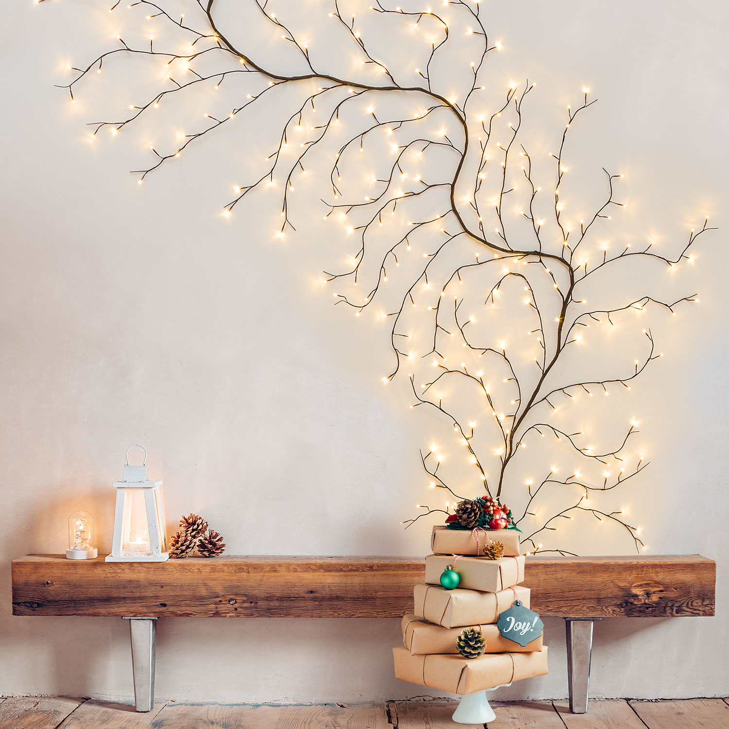 Branche marron h 3 m, 288 led blanc chaud 10 Branche marron h 3 m, 288 led blanc chaud 10