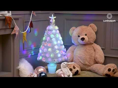 Sapin de Noël avec fibre avec fibres optiques multicolor, 100 cm, 95 led RGB 2 Sapin de Noël avec fibre avec fibres optiques multicolor, 100 cm, 95 led RGB 2